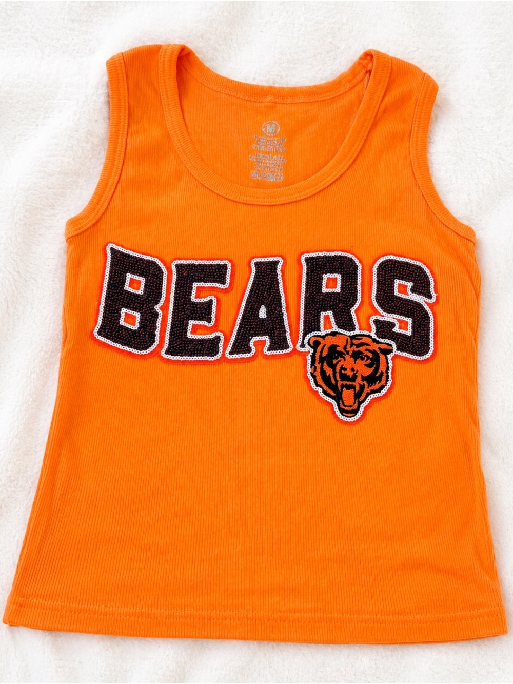 Orange 'Bears' Sleeveless Tank Top